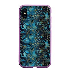 Чехол iPhone XS Max матовый Blue Abstract Узоры, цвет: 3D-фиолетовый