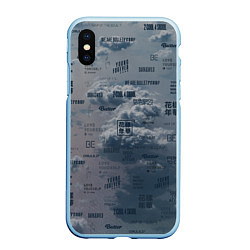 Чехол iPhone XS Max матовый BTS Дискография, цвет: 3D-голубой