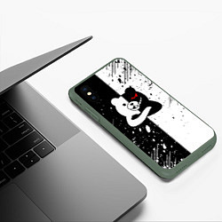 Чехол iPhone XS Max матовый Monokuma брызги, цвет: 3D-темно-зеленый — фото 2