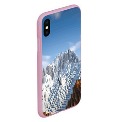 Чехол iPhone XS Max матовый Minecraft Mountains Video game, цвет: 3D-розовый — фото 2