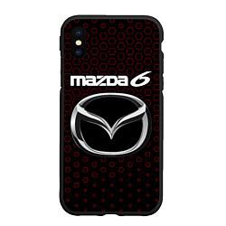 Чехол iPhone XS Max матовый MAZDA 6 - Соты, цвет: 3D-черный