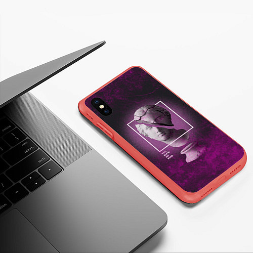 Чехол iPhone XS Max матовый Vaporwave Statue You Blew My Mind / 3D-Красный – фото 3