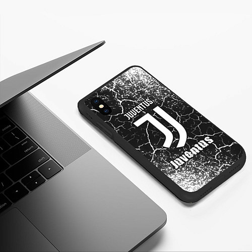 Чехол iPhone XS Max матовый ЮВЕНТУС Juventus - Арт / 3D-Черный – фото 3