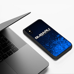 Чехол iPhone XS Max матовый SUBARU RACING Арт, цвет: 3D-черный — фото 2