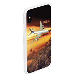 Чехол iPhone XS Max матовый Гражданский самолет Ил 96-300, цвет: 3D-белый — фото 2