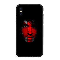 Чехол iPhone XS Max матовый Red Hot Chili Peppers солист группы лицо, цвет: 3D-черный