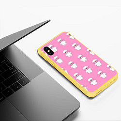 Чехол iPhone XS Max матовый ЛАЛАФАНФАН на розовом фоне, цвет: 3D-желтый — фото 2
