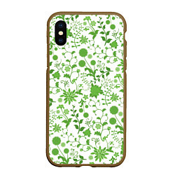 Чехол iPhone XS Max матовый Зелёное поле, цвет: 3D-коричневый