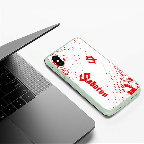 Чехол iPhone XS Max матовый Сабатон / 3D-Салатовый – фото 3