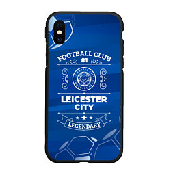 Чехол iPhone XS Max матовый Leicester City FC 1, цвет: 3D-черный