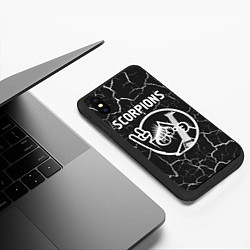 Чехол iPhone XS Max матовый Scorpions КОТ Трещины, цвет: 3D-черный — фото 2