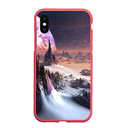 Чехол iPhone XS Max матовый Cosmic fantasy art, цвет: 3D-красный