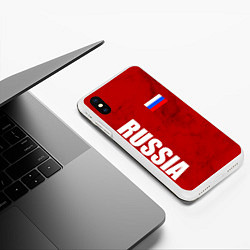 Чехол iPhone XS Max матовый RUSSIA - RED EDITION - SPORTWEAR, цвет: 3D-белый — фото 2