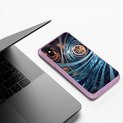 Чехол iPhone XS Max матовый Абстрактный геометрический паттерн, цвет: 3D-сиреневый — фото 2