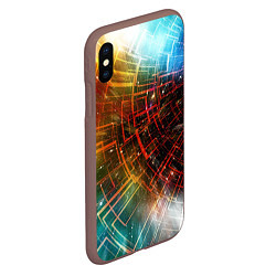 Чехол iPhone XS Max матовый Portal - Neon Space - туннель из энергетических па, цвет: 3D-коричневый — фото 2