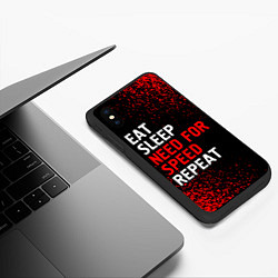 Чехол iPhone XS Max матовый Eat Sleep Need for Speed Repeat - Спрей, цвет: 3D-черный — фото 2