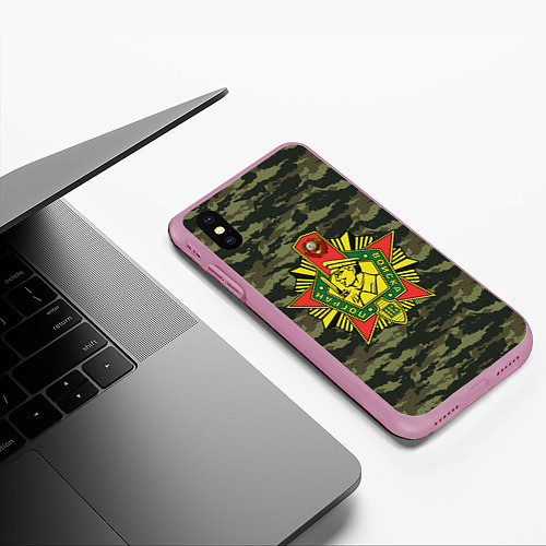Чехол iPhone XS Max матовый КГБ СССР USSR / 3D-Розовый – фото 3