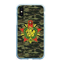 Чехол iPhone XS Max матовый КГБ СССР USSR, цвет: 3D-голубой