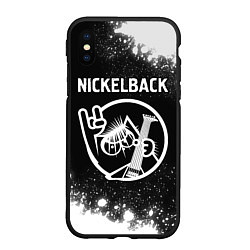 Чехол iPhone XS Max матовый Nickelback КОТ Брызги, цвет: 3D-черный