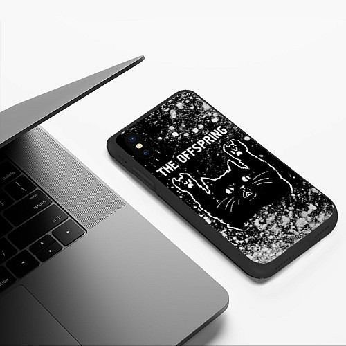 Чехол iPhone XS Max матовый The Offspring Rock Cat / 3D-Черный – фото 3