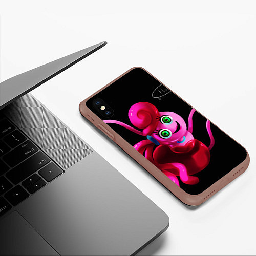 Чехол iPhone XS Max матовый POPPY PLAYTIME - Mommy long legs Мама длинные ноги / 3D-Коричневый – фото 3