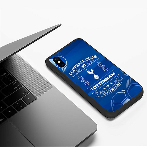 Чехол iPhone XS Max матовый Tottenham FC 1 / 3D-Черный – фото 3