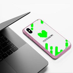 Чехол iPhone XS Max матовый Undertale сердце зелёное, цвет: 3D-розовый — фото 2