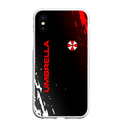 Чехол iPhone XS Max матовый Resident evil амбрелла, цвет: 3D-белый