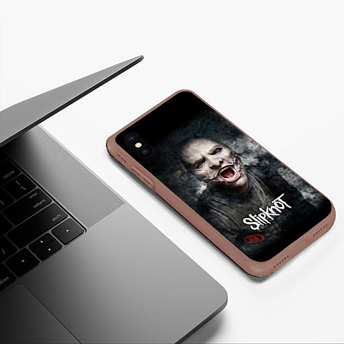 Чехол iPhone XS Max матовый Slipknot - The Gray Chapter - Corey Taylor / 3D-Коричневый – фото 3