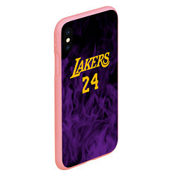 Чехол iPhone XS Max матовый Lakers 24 фиолетовое пламя, цвет: 3D-баблгам — фото 2