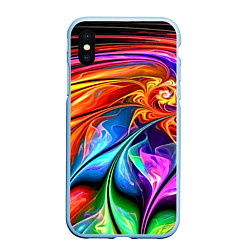 Чехол iPhone XS Max матовый Красочный абстрактный цветочный паттерн Color abst