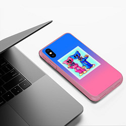 Чехол iPhone XS Max матовый Хагги Вагги и Кисси Мисси, цвет: 3D-малиновый — фото 2