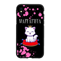Чехол iPhone XS Max матовый Маргарита КОШКА Брызги, цвет: 3D-черный