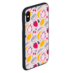 Чехол iPhone XS Max матовый Fruit Pattern, цвет: 3D-черный — фото 2