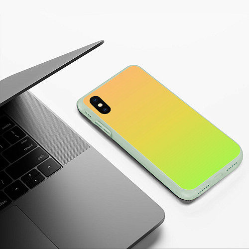 Чехол iPhone XS Max матовый GRADIEND YELLOW-GREEN / 3D-Салатовый – фото 3