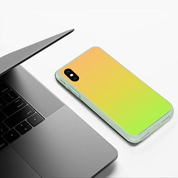 Чехол iPhone XS Max матовый GRADIEND YELLOW-GREEN, цвет: 3D-салатовый — фото 2