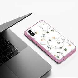 Чехол iPhone XS Max матовый Весенний вьюн, цвет: 3D-розовый — фото 2