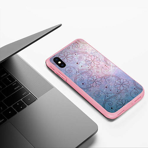 Чехол iPhone XS Max матовый Градиентный вьюнок / 3D-Баблгам – фото 3