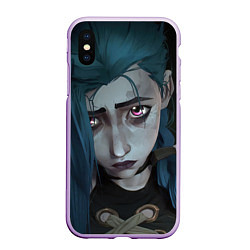 Чехол iPhone XS Max матовый Jinx Аркейн и ты, цвет: 3D-сиреневый