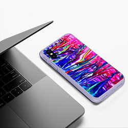 Чехол iPhone XS Max матовый Абстракция масляными красками, цвет: 3D-светло-сиреневый — фото 2