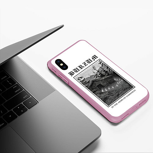 Чехол iPhone XS Max матовый In the arms of darkness - Burzum / 3D-Розовый – фото 3