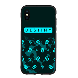 Чехол iPhone XS Max матовый DESTINY 2 - Камуфляж, цвет: 3D-черный