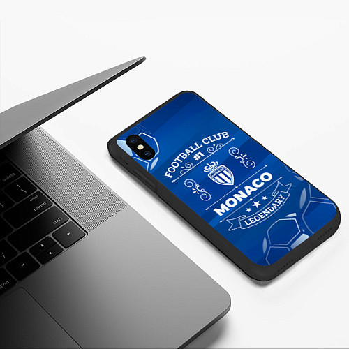 Чехол iPhone XS Max матовый Monaco Football Club Number 1 / 3D-Черный – фото 3