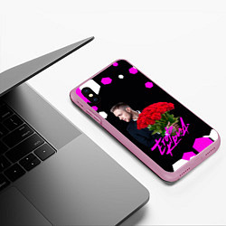 Чехол iPhone XS Max матовый Егор крид С букетом роз, цвет: 3D-розовый — фото 2