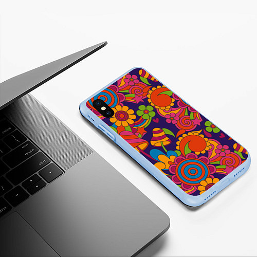 Чехол iPhone XS Max матовый Психоделический сюжет / 3D-Голубой – фото 3