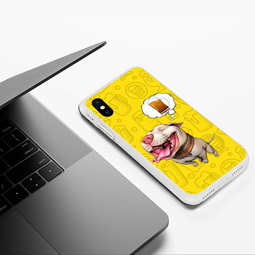 Чехол iPhone XS Max матовый BeerBull / 3D-Белый – фото 3