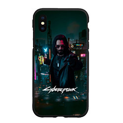 Чехол iPhone XS Max матовый Johnny Cyberpunk2077, цвет: 3D-черный