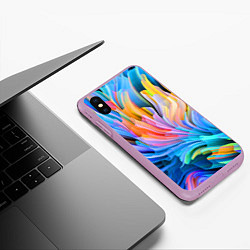 Чехол iPhone XS Max матовый Красочный абстрактный паттерн Лето Colorful Abstra, цвет: 3D-сиреневый — фото 2