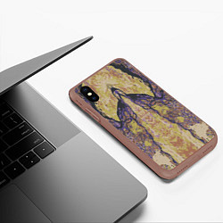 Чехол iPhone XS Max матовый Абстрактный цветой графический узор abstract color, цвет: 3D-коричневый — фото 2