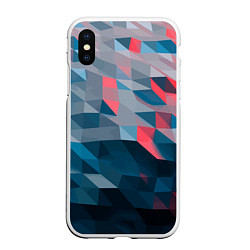 Чехол iPhone XS Max матовый Абстрактный геометрический паттерн Abstract geomet, цвет: 3D-белый
